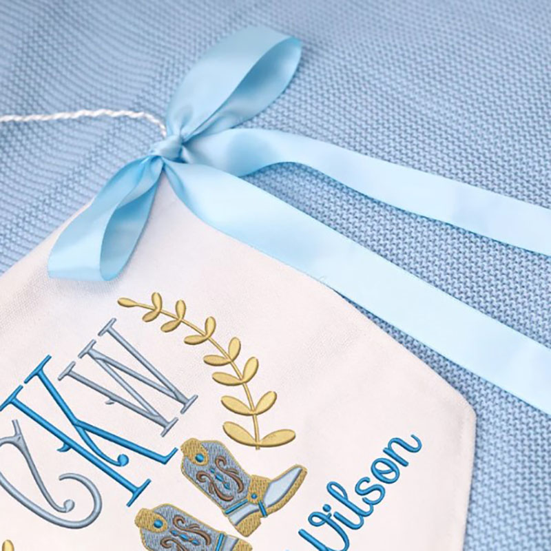Cowgirl/Cowboy Baby Banner with Floral Welcome Banner