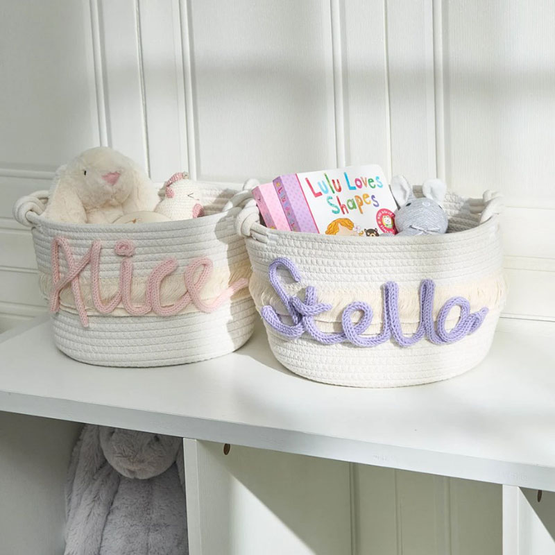Personalized Handmade Basket Name Cotton Rope Basket