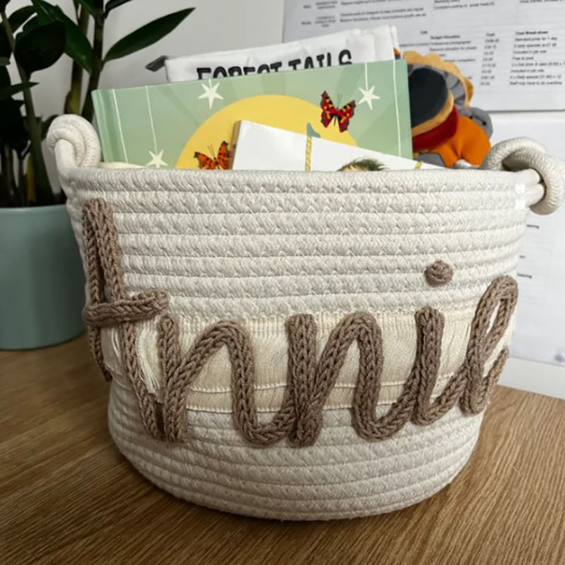 Personalized Handmade Basket Name Cotton Rope Basket