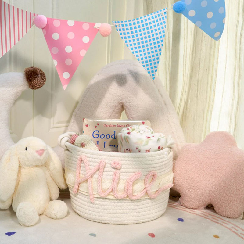 Personalized Handmade Basket Name Cotton Rope Basket
