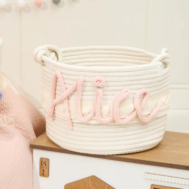Personalized Handmade Basket Name Cotton Rope Basket