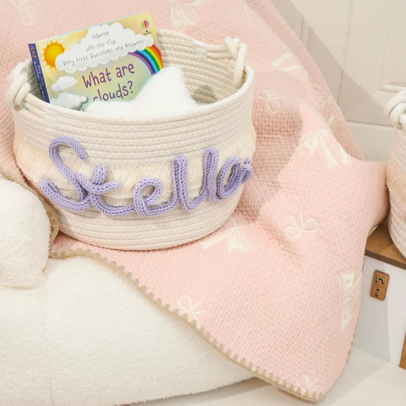 Personalized Handmade Basket Name Cotton Rope Basket