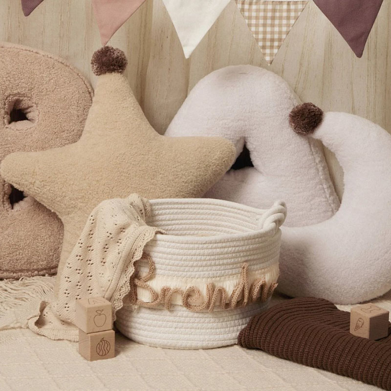 Personalized Handmade Basket Name Cotton Rope Basket