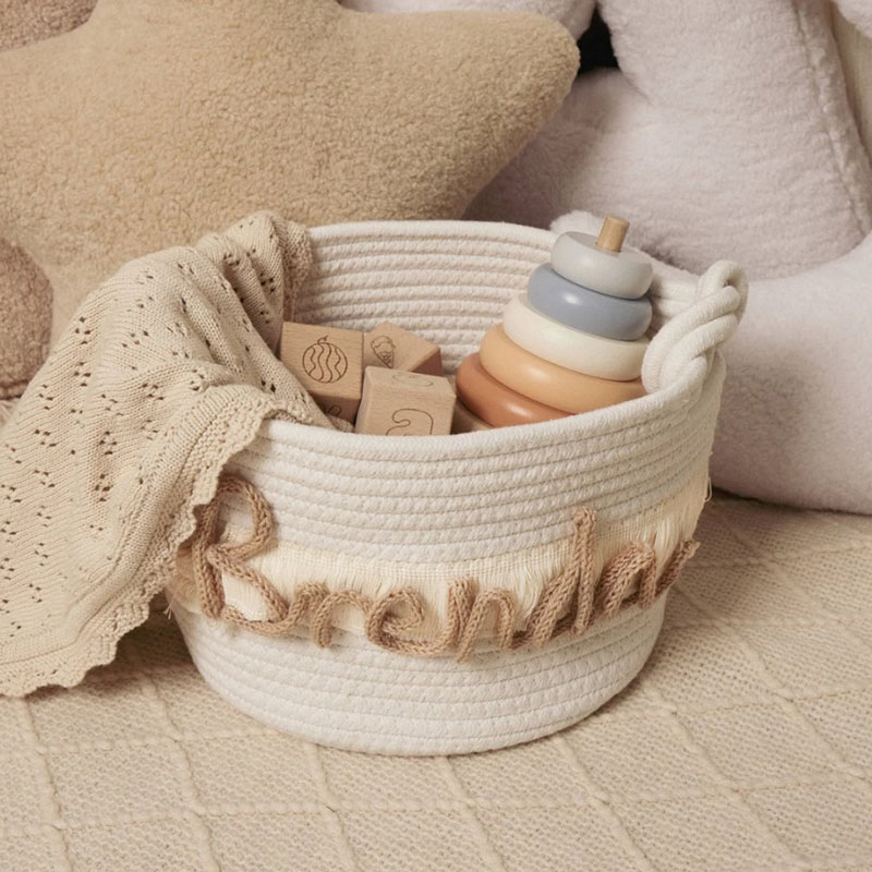 Personalized Handmade Basket Name Cotton Rope Basket