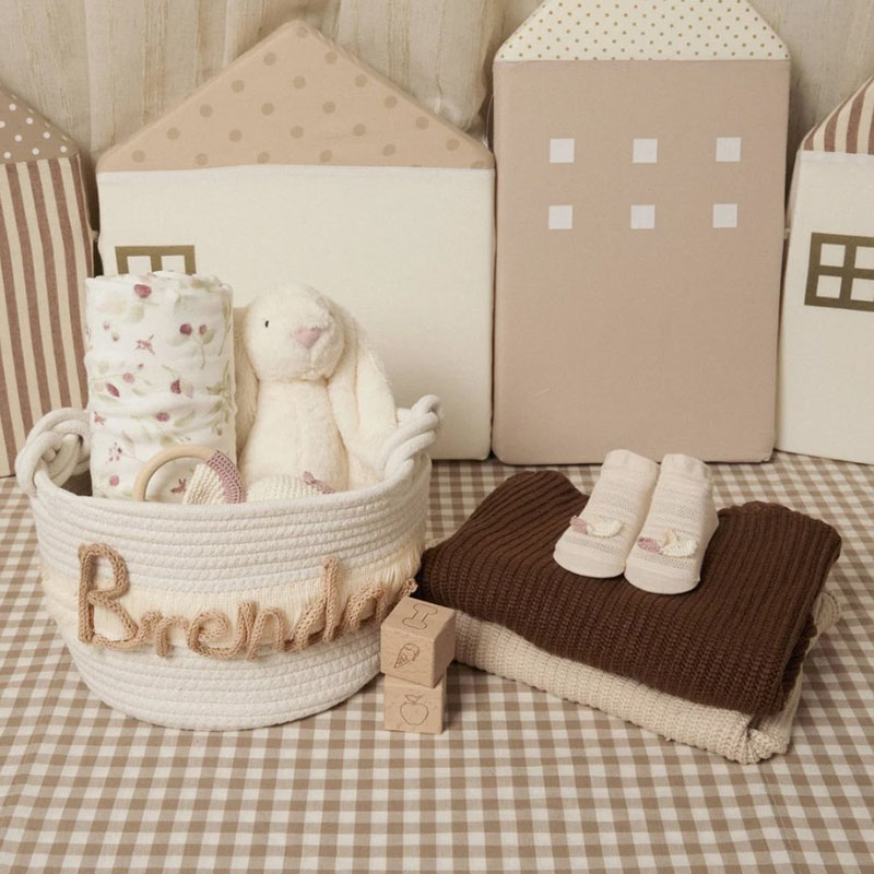 Personalized Handmade Basket Name Cotton Rope Basket