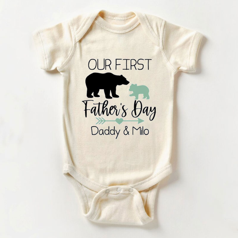Daddy and Me Our First Father's Day Bear Baby Onesie