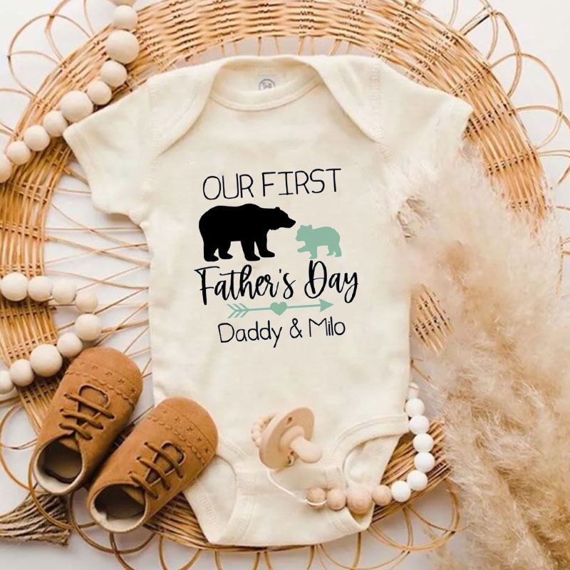 Daddy and Me Our First Father's Day Bear Baby Onesie
