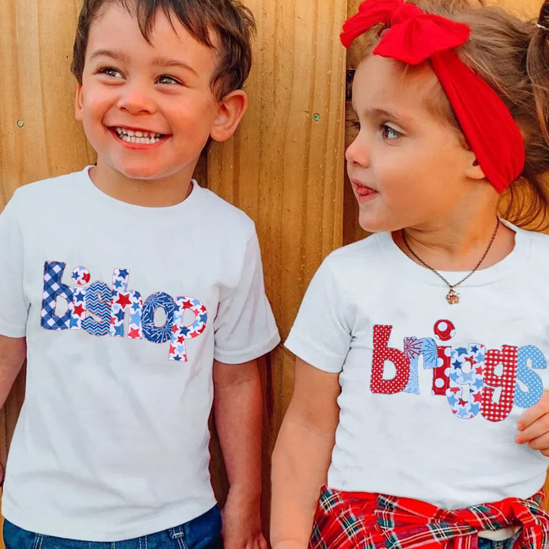 [Youth Shirt / 2-14 Years]Personalized July 4th Style T Shirt