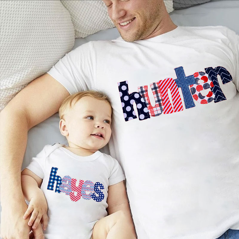 [Adult Tee]Personalized July 4th Style Monogram Name Shirt