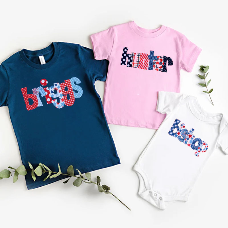 [Youth Shirt / 2-14 Years]Personalized July 4th Style T Shirt