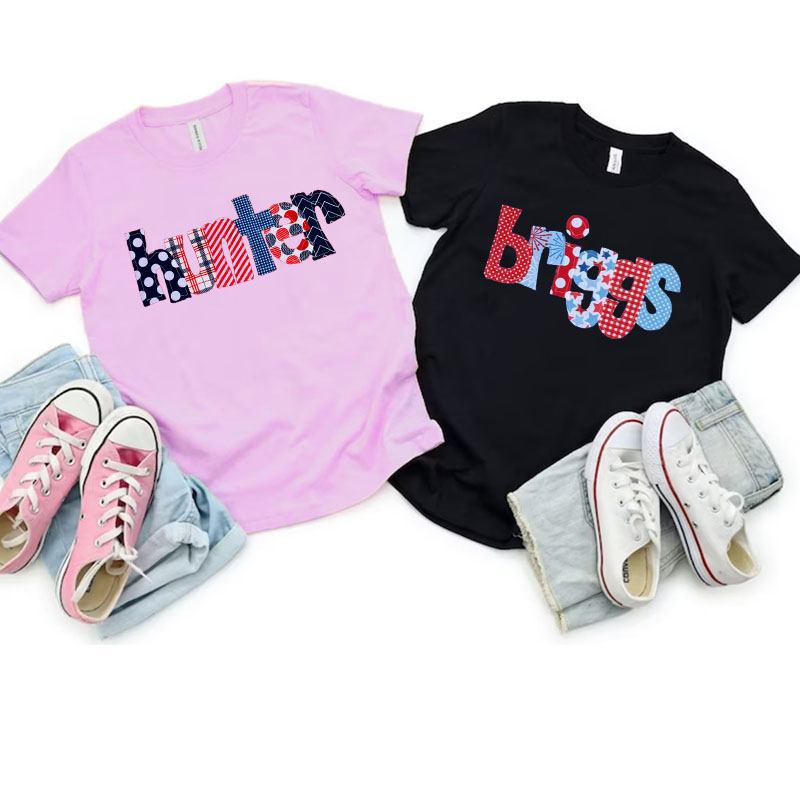 [Youth Shirt / 2-14 Years]Personalized July 4th Style T Shirt