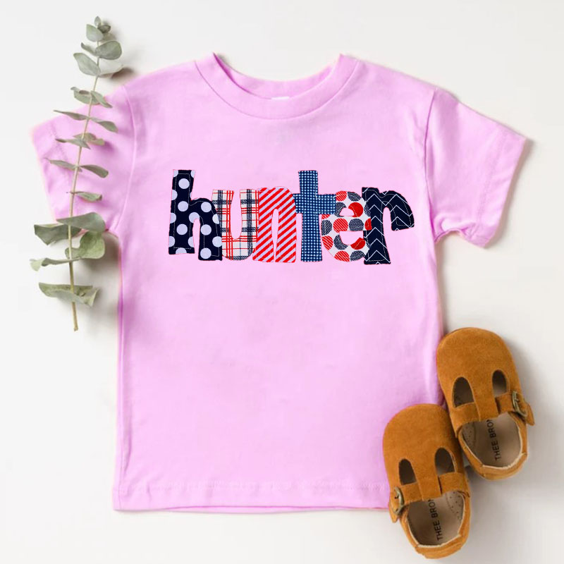 [Youth Shirt / 2-14 Years]Personalized July 4th Style T Shirt