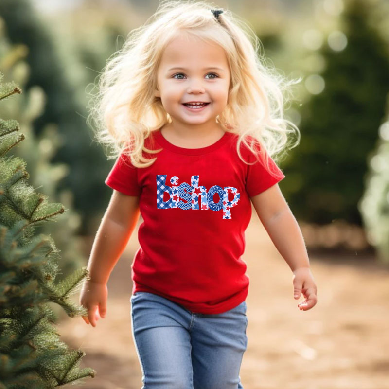 [Youth Shirt / 2-14 Years]Personalized July 4th Style T Shirt