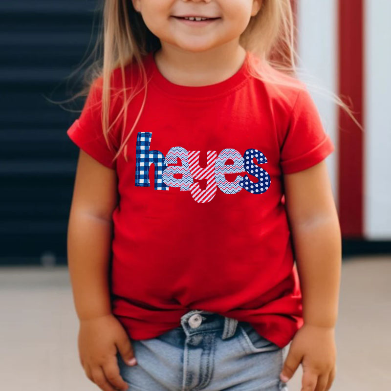 [Youth Shirt / 2-14 Years]Personalized July 4th Style T Shirt
