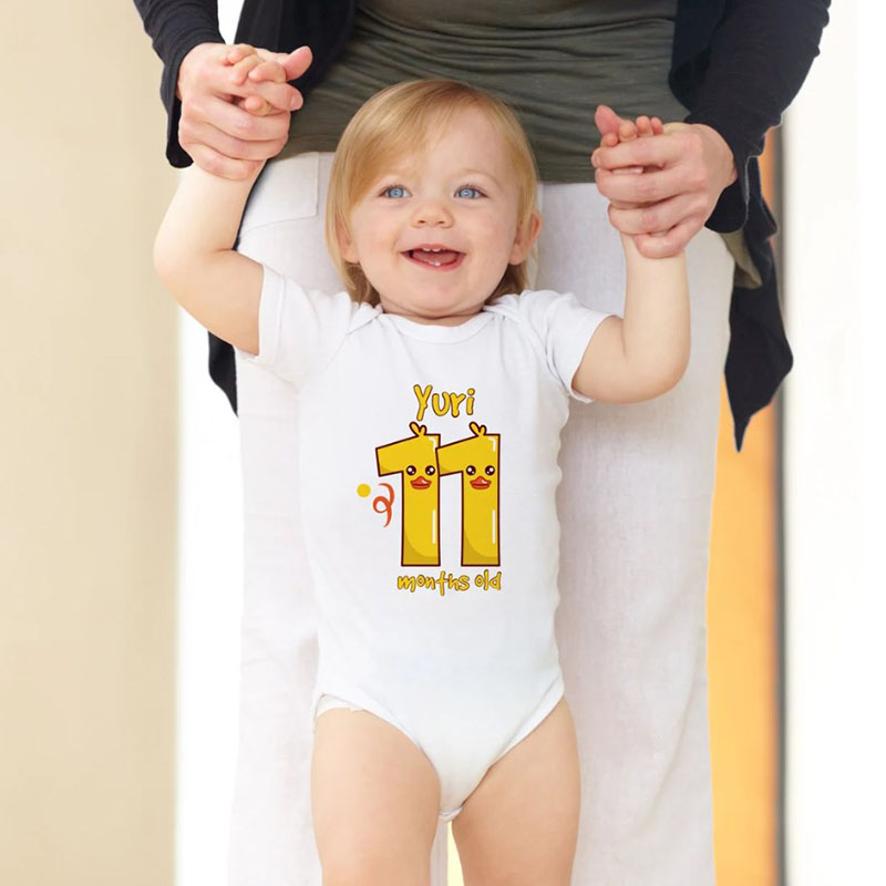 Personalised Duck number Milestone Bodysuit