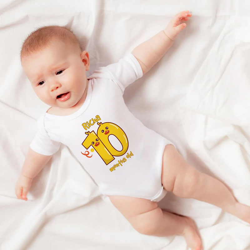Personalised Duck number Milestone Bodysuit