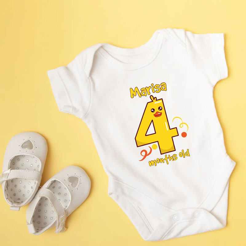 Personalised Duck number Milestone Bodysuit
