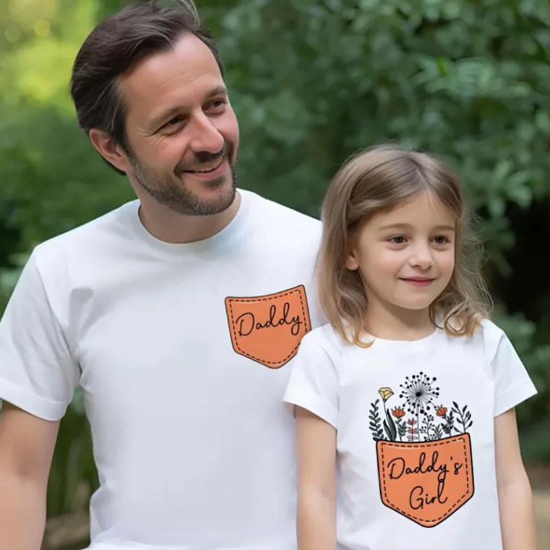 [Youth Shirt / 2-14 Years]Daddy & Daddy's Girl Flowers Kid Shirt