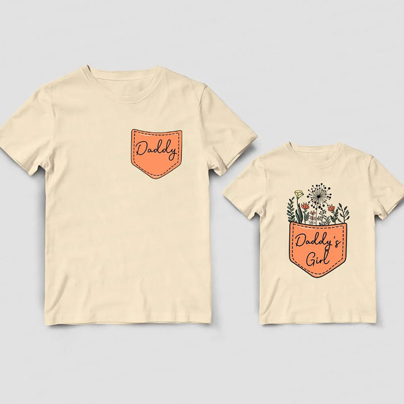 [Youth Shirt / 2-14 Years]Daddy & Daddy's Girl Flowers Kid Shirt