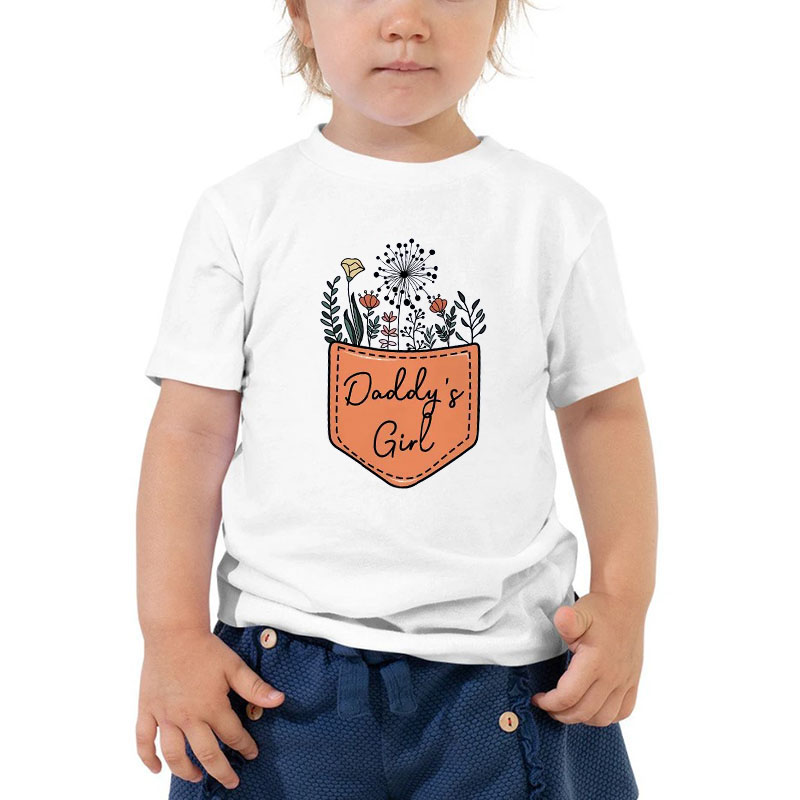 [Youth Shirt / 2-14 Years]Daddy & Daddy's Girl Flowers Kid Shirt