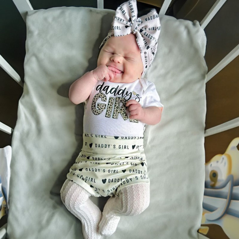 Daddy's Girl Baby Bummies Set Father's Day Bummies and Bow Outfit