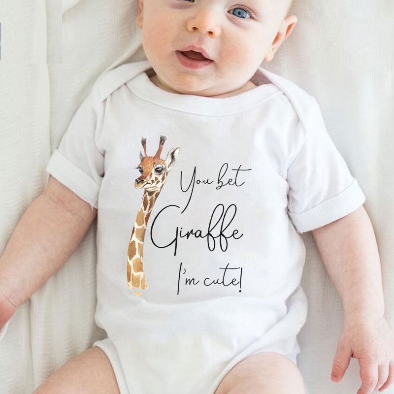 You Bet Giraffe I'm Cute Funny Giraffe Baby Onesie
