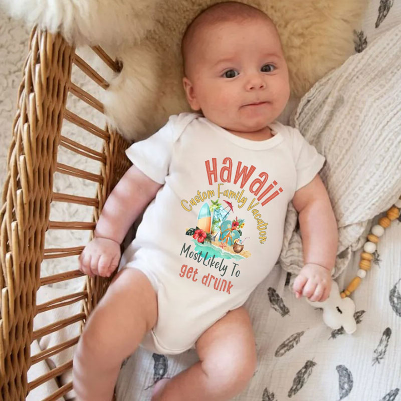 [Baby Bodysuit]Hawaii Family Matching Shirt for Vacation Onesie