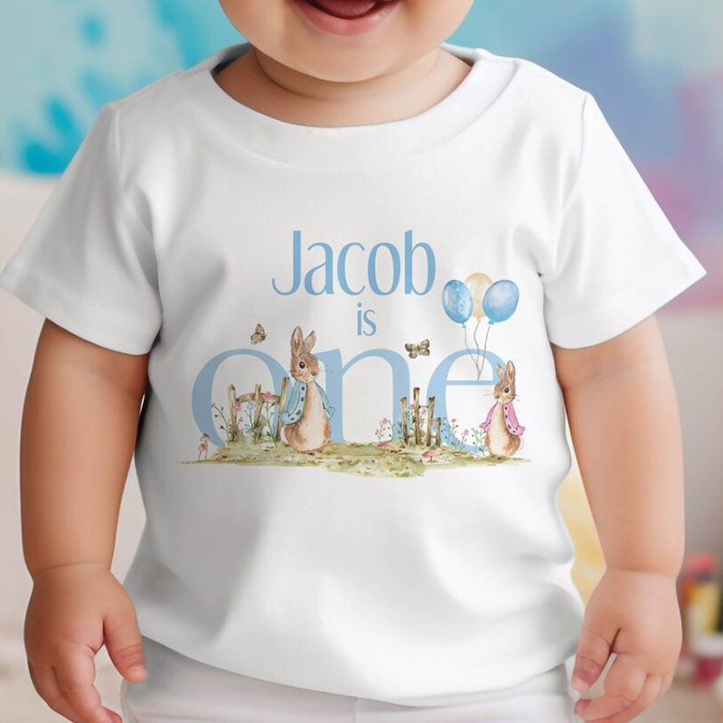 Personalised First Birthday Easter Rabbit One Baby Onesie