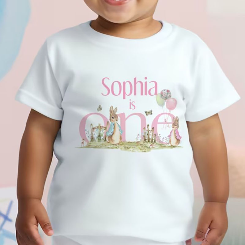Personalised First Birthday Easter Rabbit One Baby Onesie