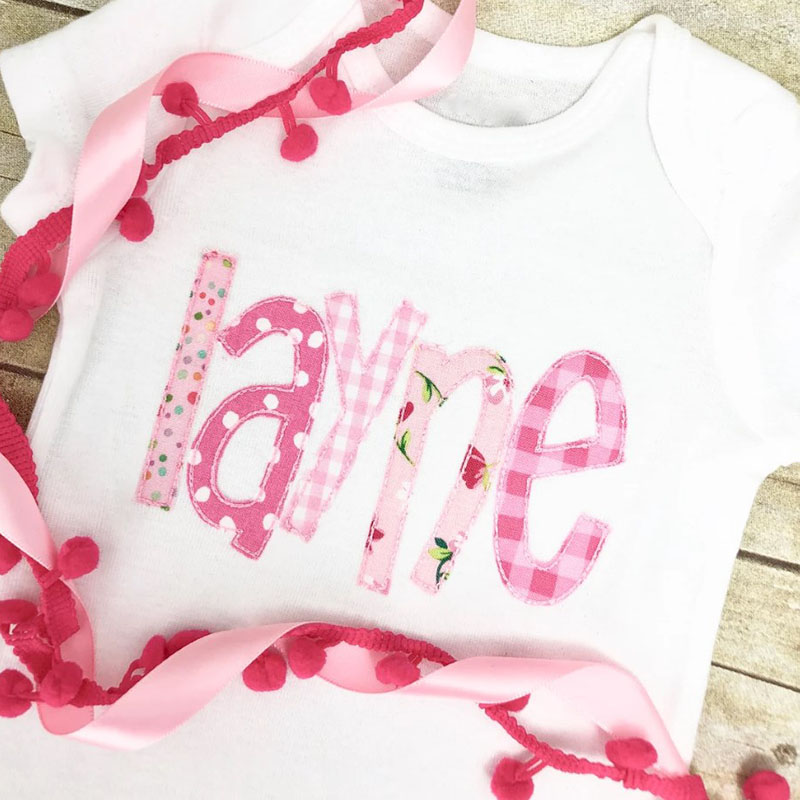 Personalized Pink Name Baby Girl Bodysuit For Baby