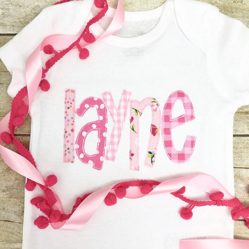 Personalized Pink Name Baby Girl Bodysuit For Baby