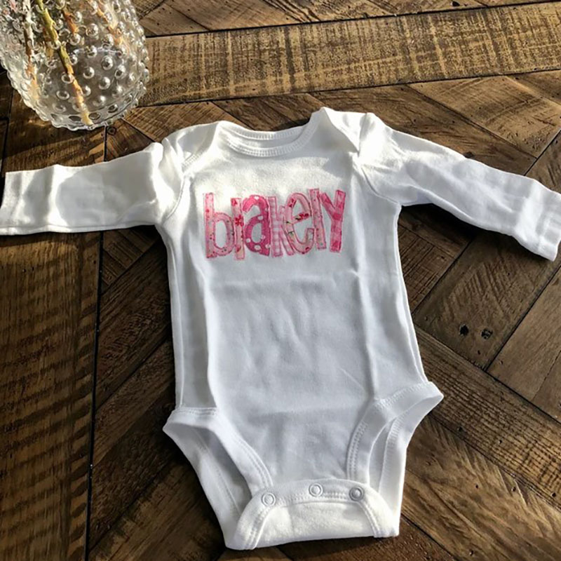 Personalized Pink Name Baby Girl Bodysuit For Baby