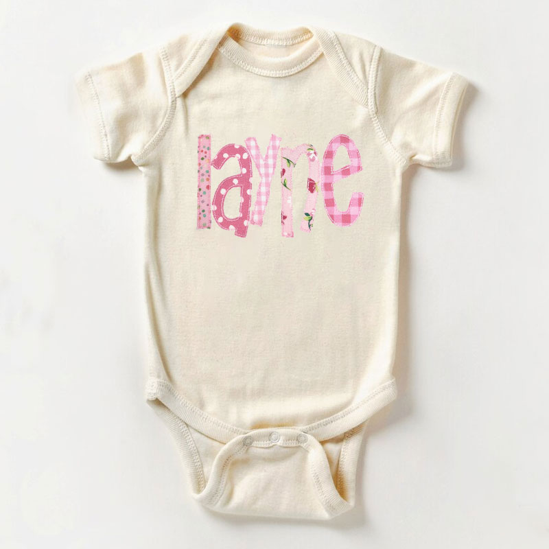 Personalized Pink Name Baby Girl Bodysuit For Baby