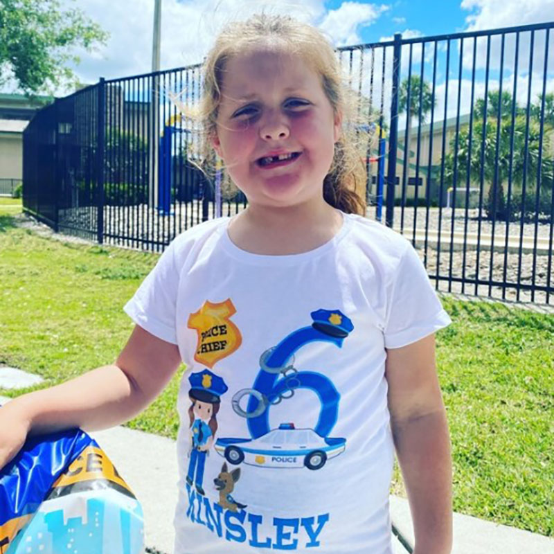 Boy Girls Policeman Birthday Shirt with Name