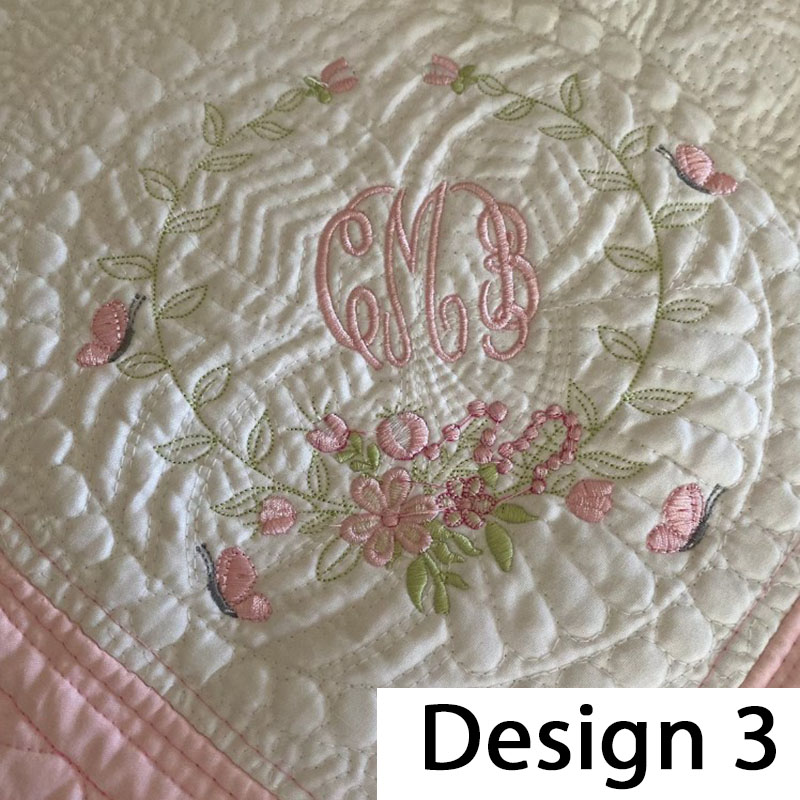 Custom Floral and Bow Name Baby Blanket