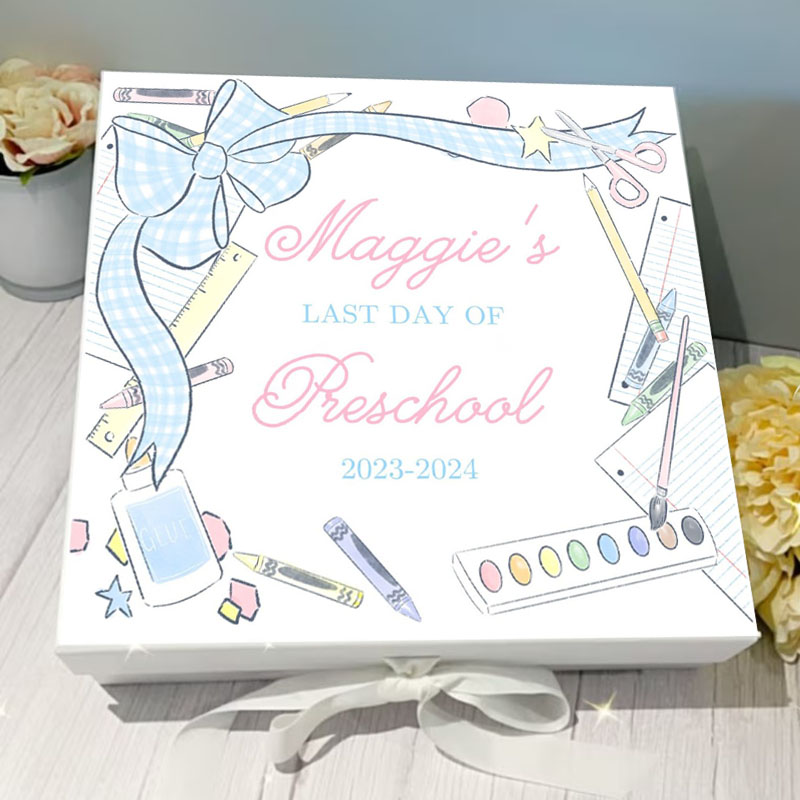 School Supplies Personalized School Sign Back to School Gift Box