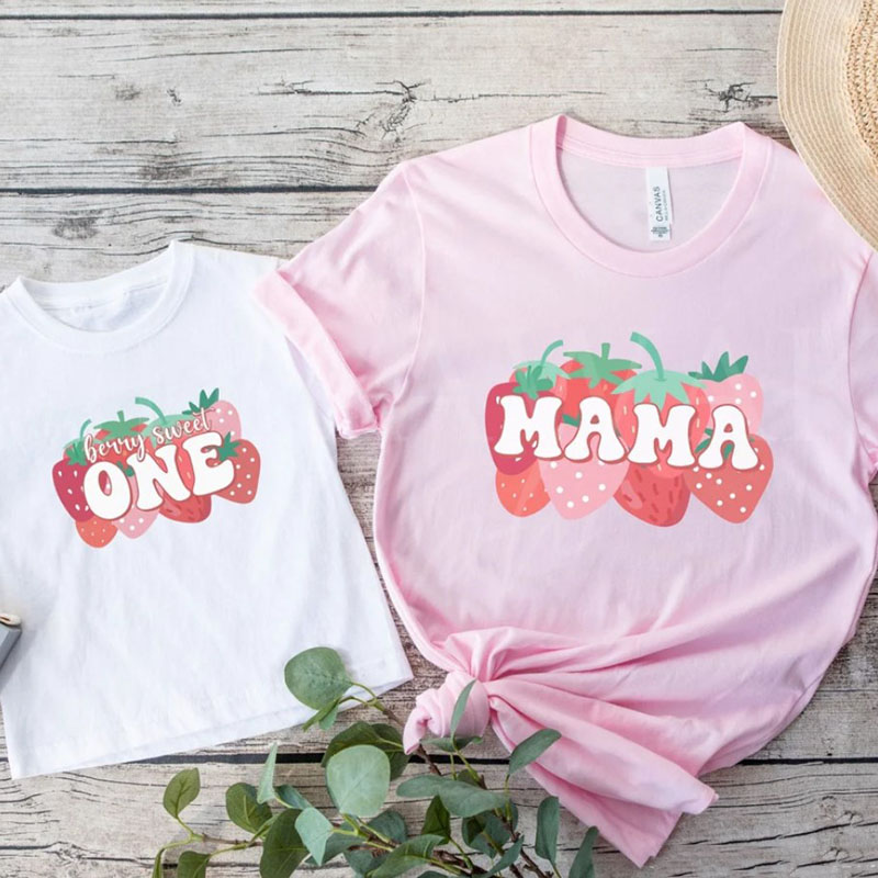[Adult Tee]Berry First Birthday Family Matching T-shirt