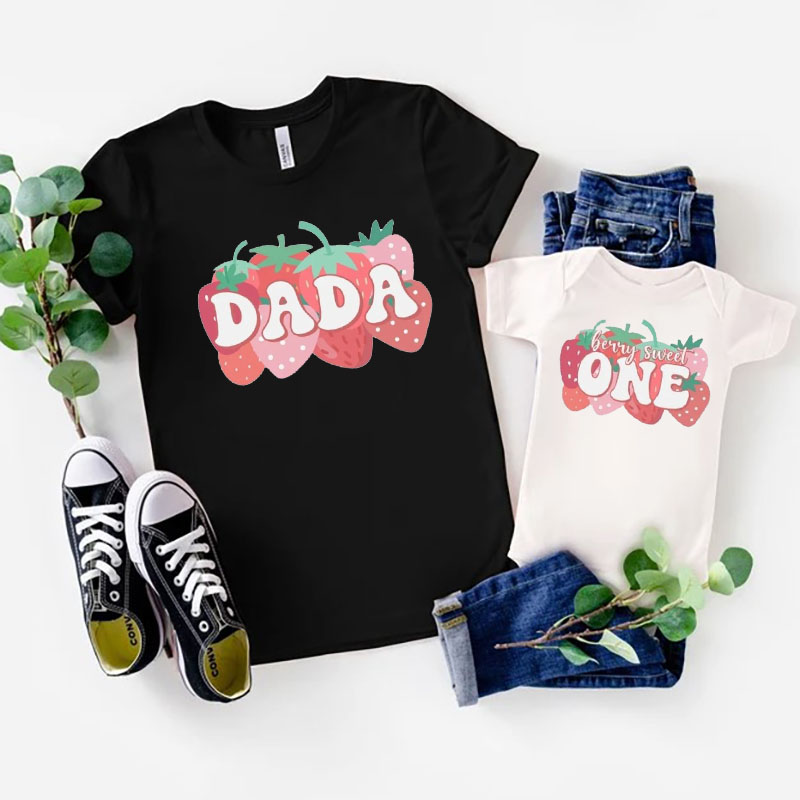 [Adult Tee]Berry First Birthday Family Matching T-shirt