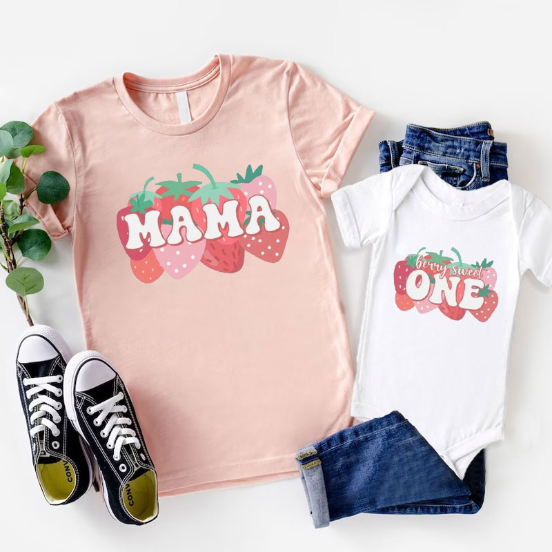 [Adult Tee]Berry First Birthday Family Matching T-shirt
