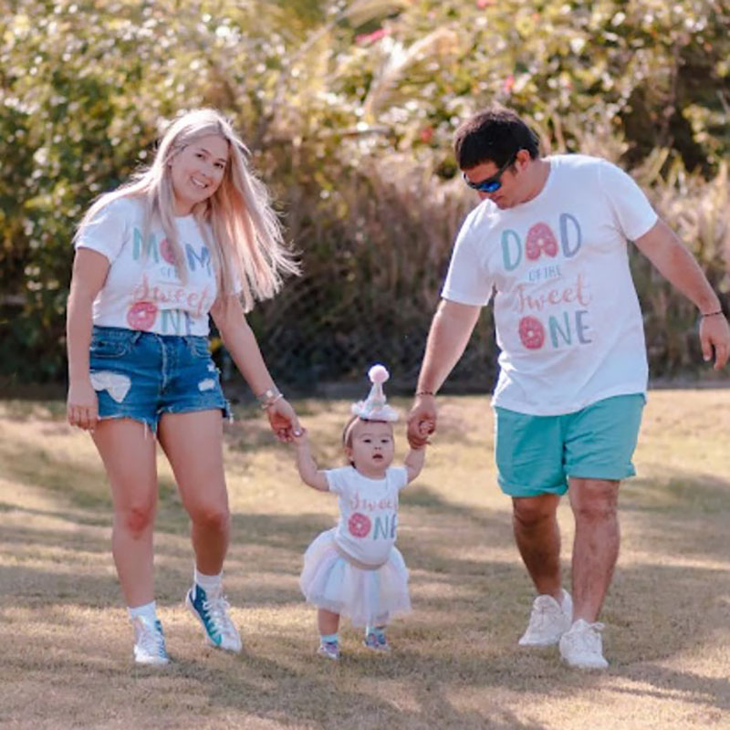 [Adult Tee]Family Matching Sweet One Donut Girl Birthday T-shirt