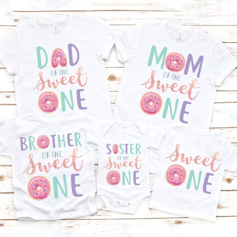 [Baby Bodysuit]]Sweet One Donut Girl Onesie