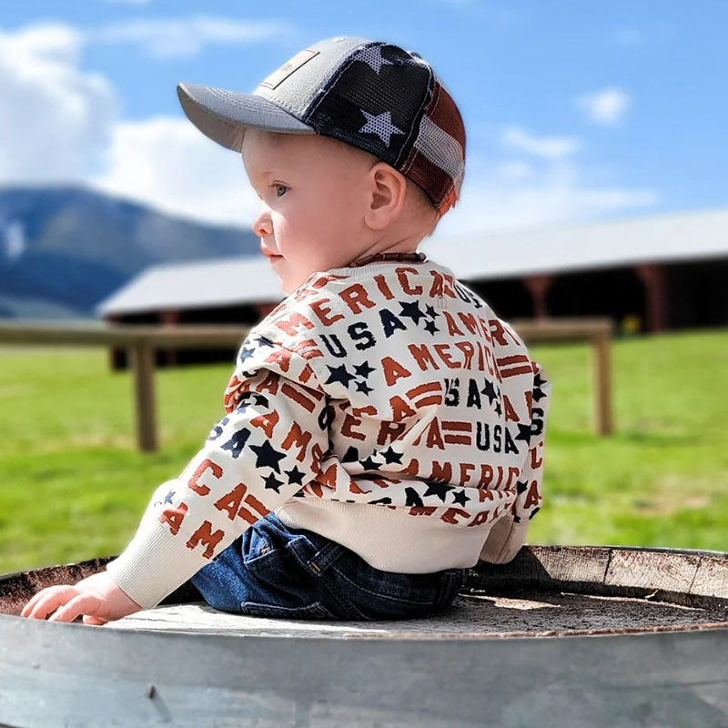 American Name Baby USA Flag Mesh hat