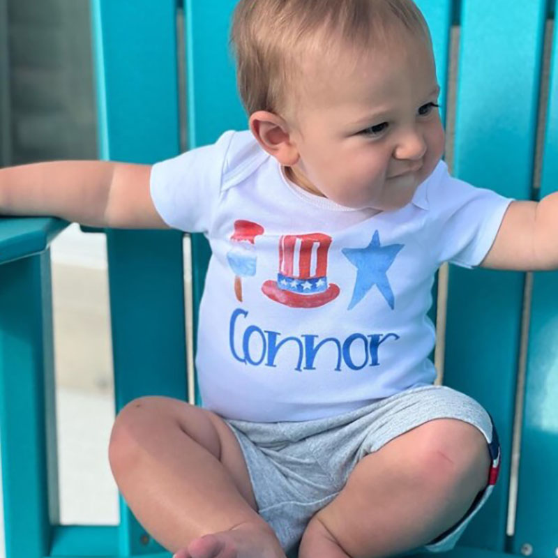 [Baby Bodysuit]Cute Patriotic Name Bodysuit