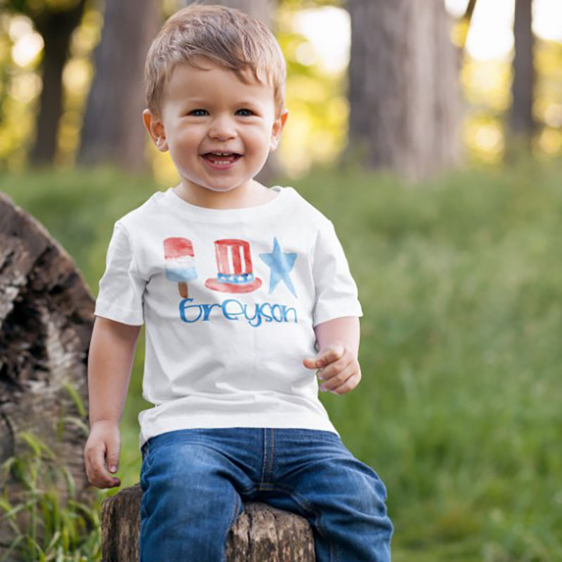 [Youth Shirt / 2-14 Years] Cute Patriotic Name T Shirt