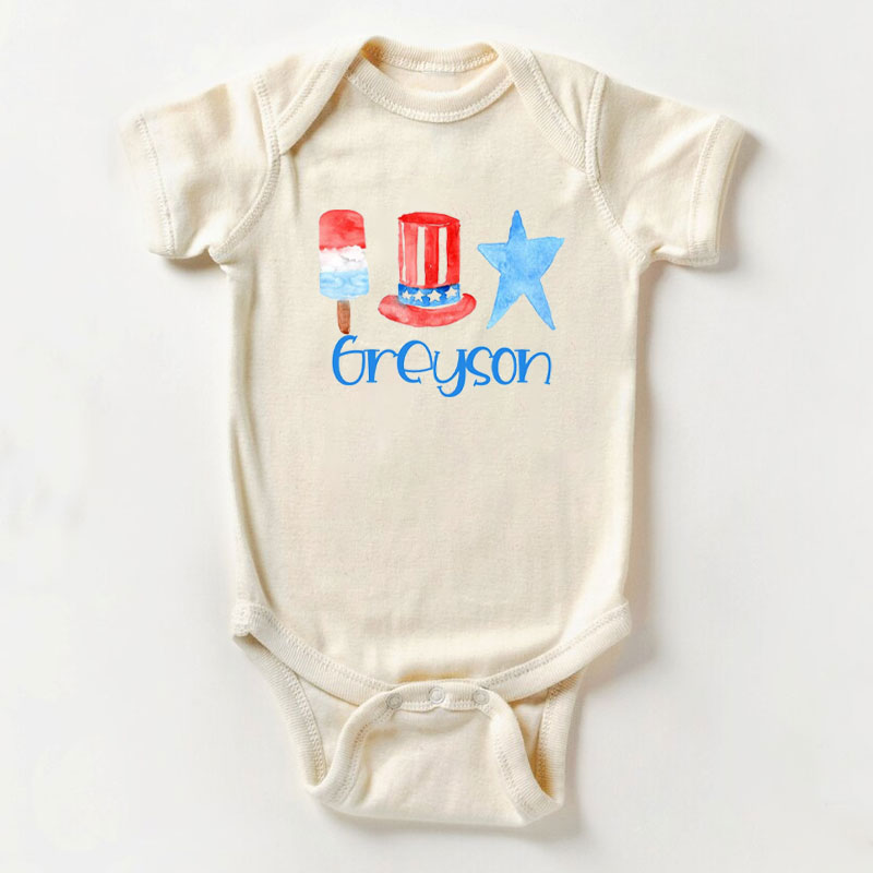 [Baby Bodysuit]Cute Patriotic Name Bodysuit