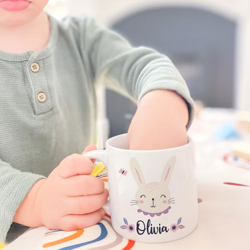 Easter Bunny Kids Mug Cute Rabbit