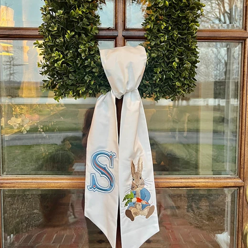 Easter Bunny Wreath Sash Easter Wreath Sash