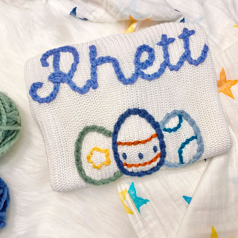 Easter Eggs Personalized Baby Toddler Sweater