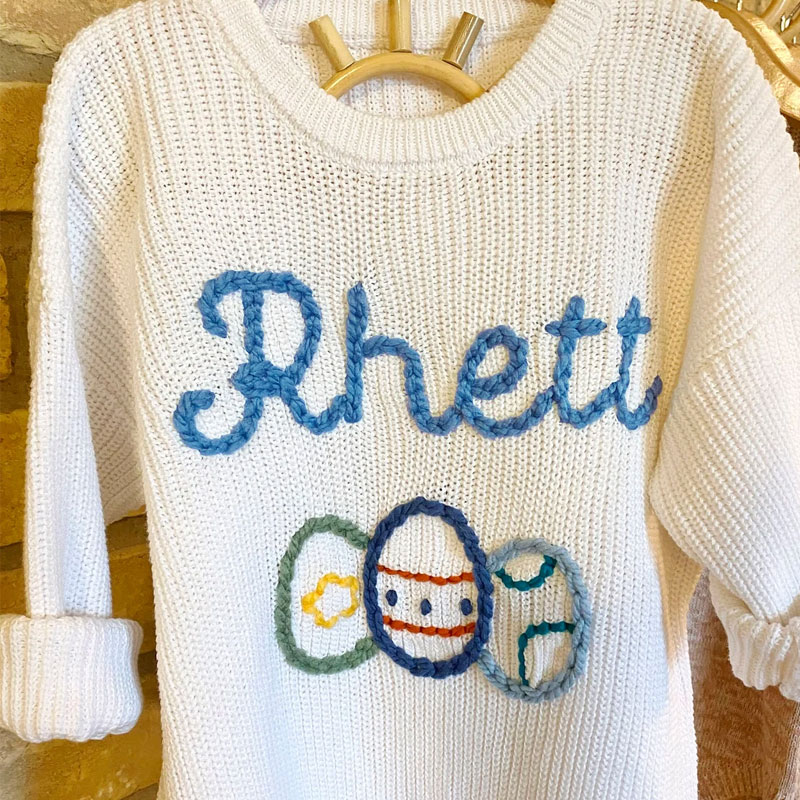 Easter Eggs Personalized Baby Toddler Sweater