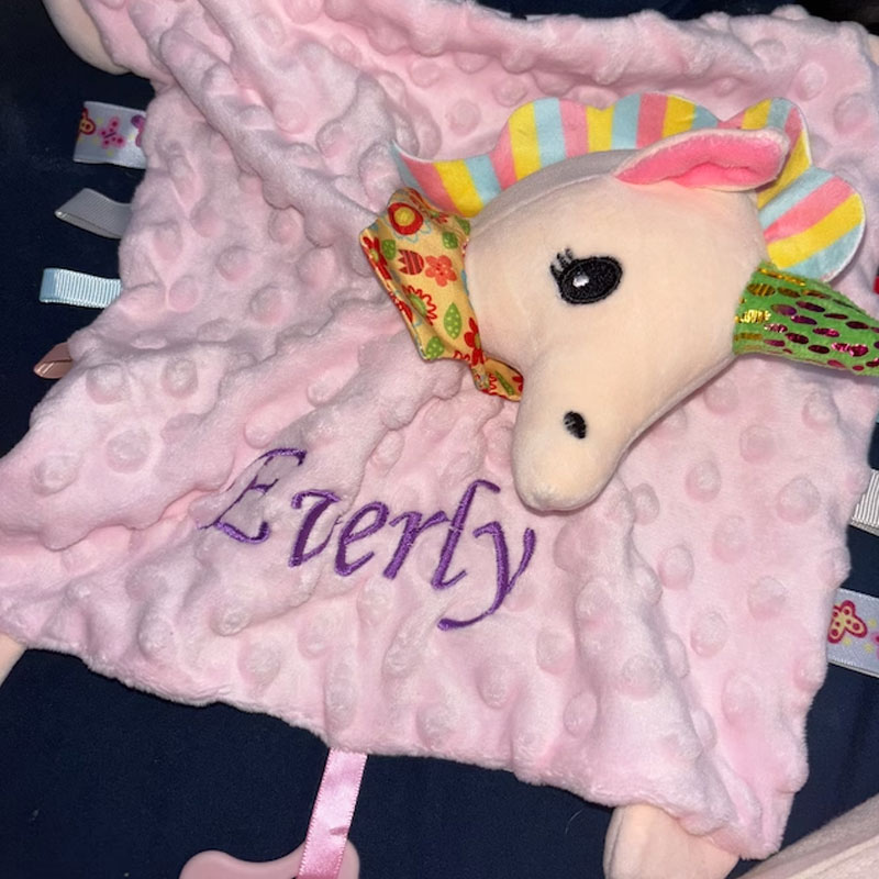 Embroidered Baby Comforter Stuffed Animal Comforter